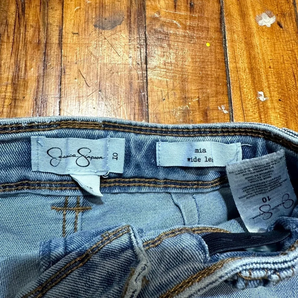 Jessica Simpson Jeans Girls Size 10 Blue Denim Light Wash Mia Wide‎ Leg Classic